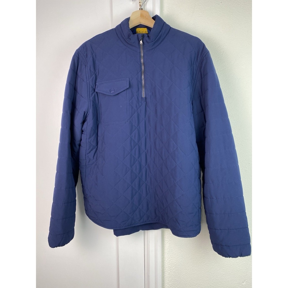 Ralph Lauren Polo Golf Men's L Navy Blue Quilted 1/4 Zip Mock Neck Jacket